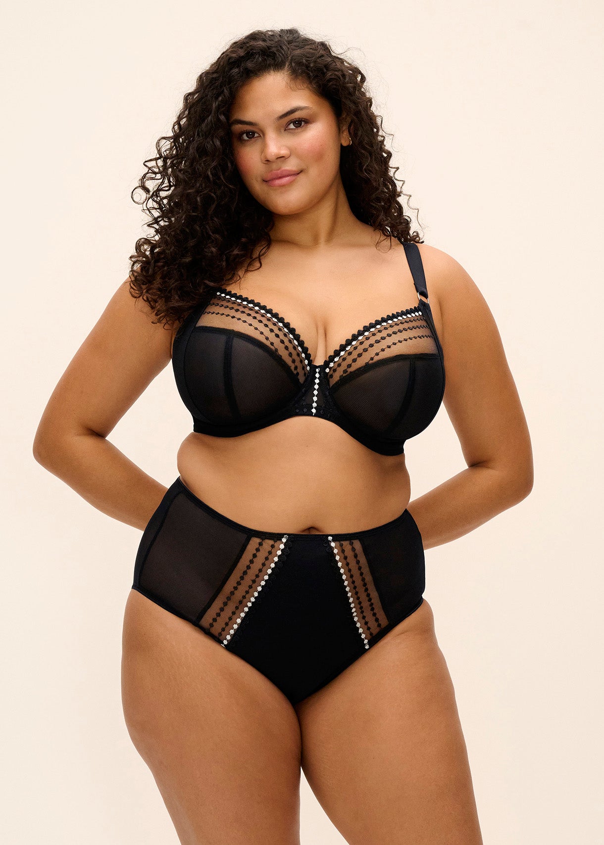 ELOMI MATILDA BLACK UNDERWIRE PLUNGE BRA