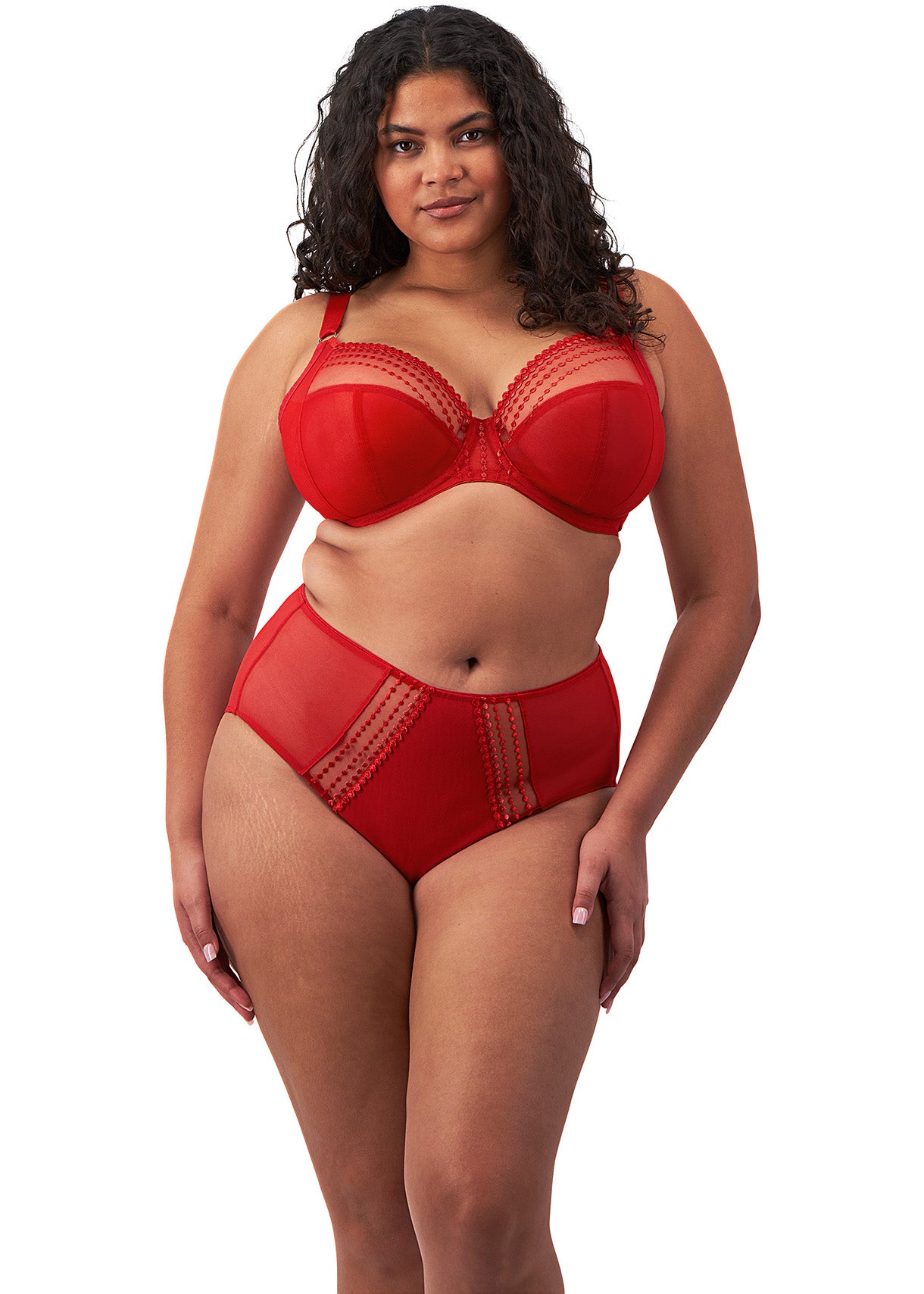 ELOMI MATILDA HAUTE RED UNDERWIRE PLUNGE BRA