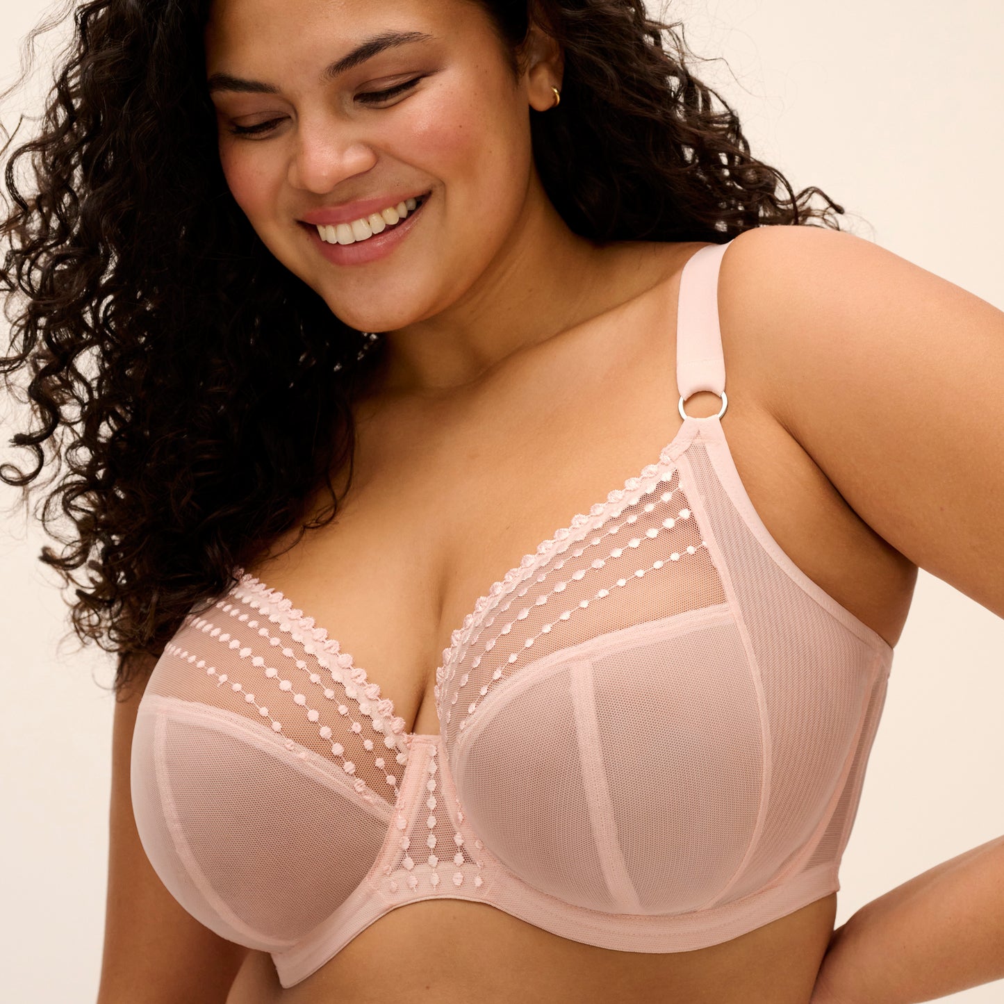ELOMI MATILDA PEARL BLUSH UNDERWIRE PLUNGE BRA