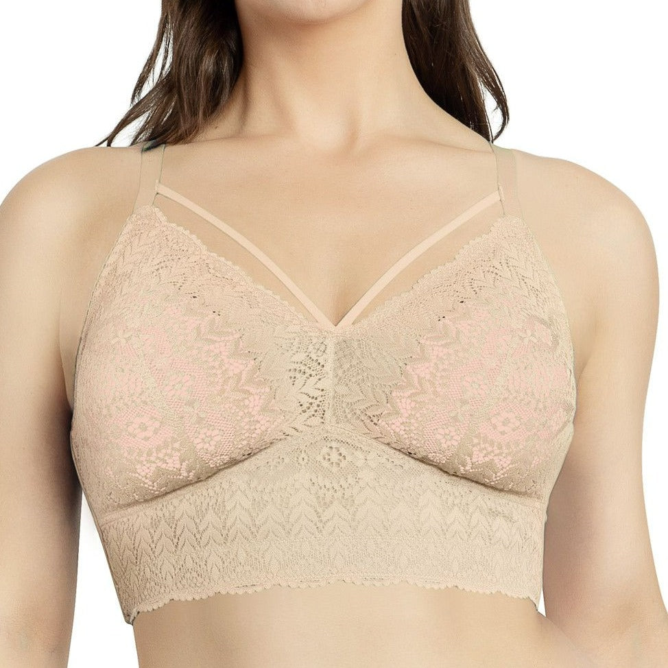 PARFAIT MIA LACE WIRE-FREE PADDED LACE BRALETTE BARE