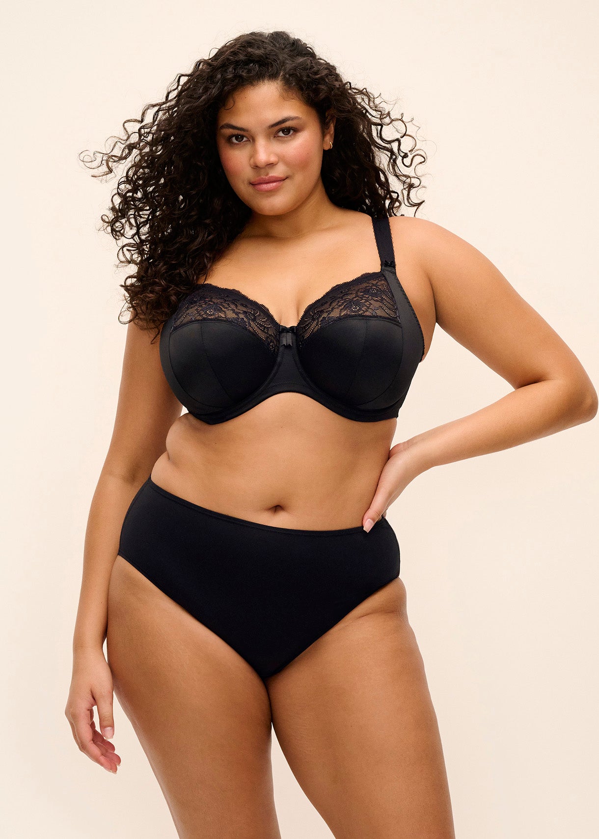 ELOMI MORGAN BLACK UNDERWIRE SIDE SUPPORT BRA