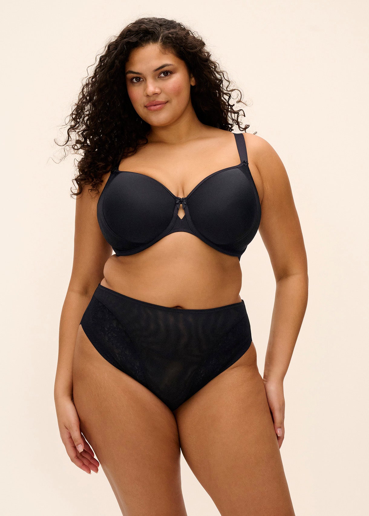 ELOMI NERINA BLACK UNDERWIRE MOULDED SPACER BRA