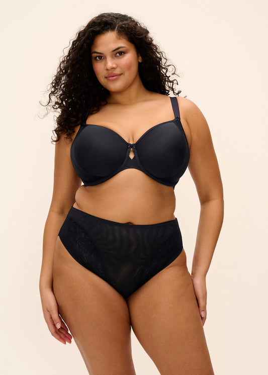ELOMI NERINA BLACK UNDERWIRE MOULDED SPACER BRA
