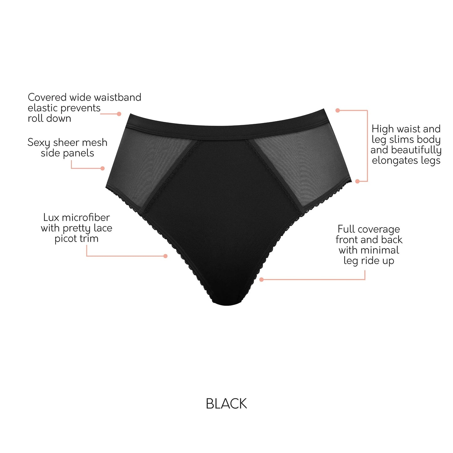 PARFAIT PANTY MICRO DRESSY FRENCH CUT BLACK