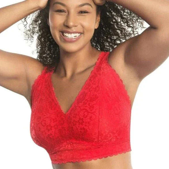 PARFAIT ADRIANA WIRE-FREE LACE BRALETTE RACING RED