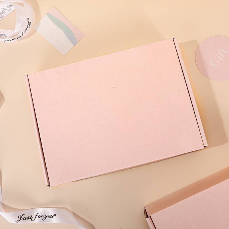 50pc, 5 sizes Pink corrugated cardboard mailer shipping box: T4