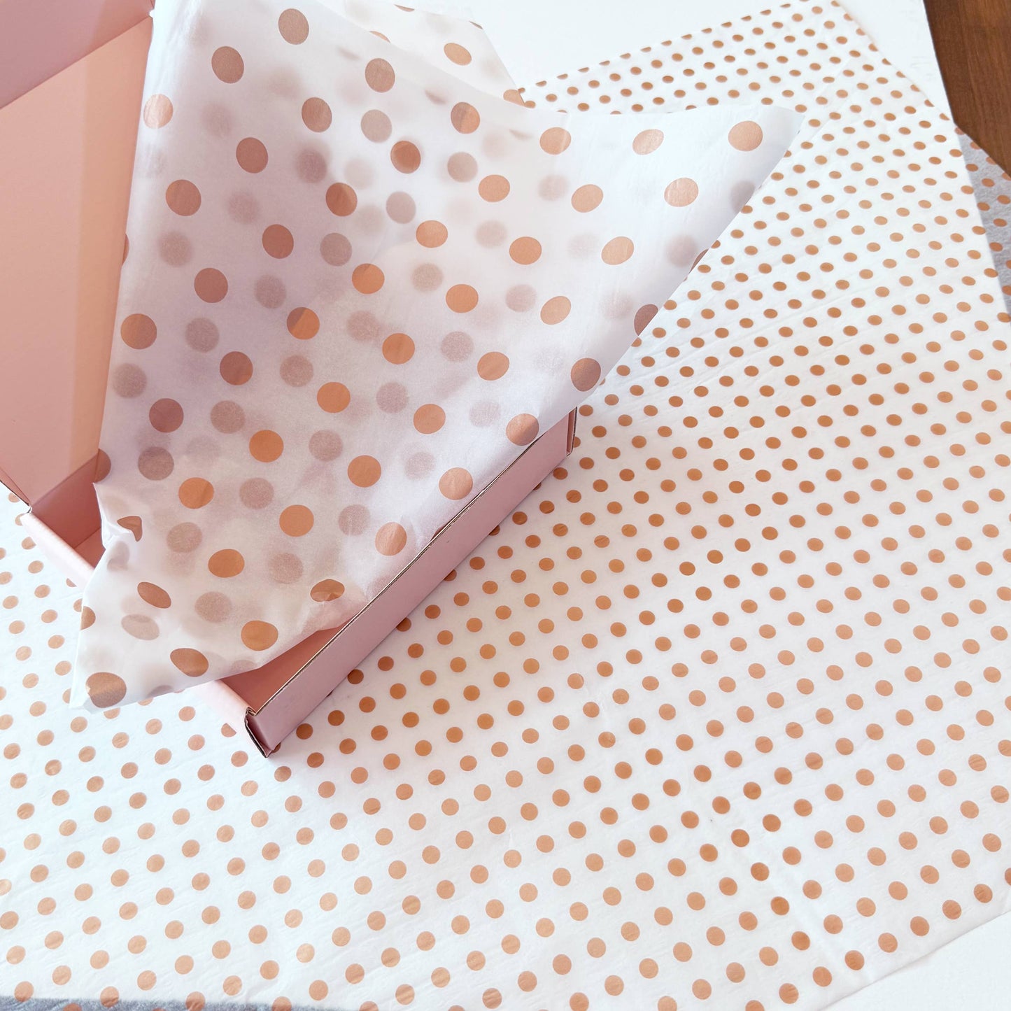 150pc, 28x20" Polka Dots 17g Wrapping Tissue Paper Sheets: Pink / Large Dot