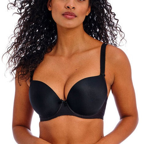 FREYA DECO MOULDED PLUNGE BRA BLACK